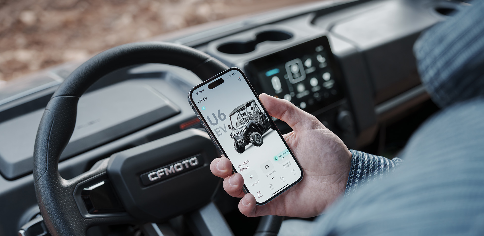 Додаток CFMOTO RIDE керує мотовсюдиходом UFORCE U6 EV